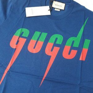 GUCCI Men's Navy Blue Shirt L
